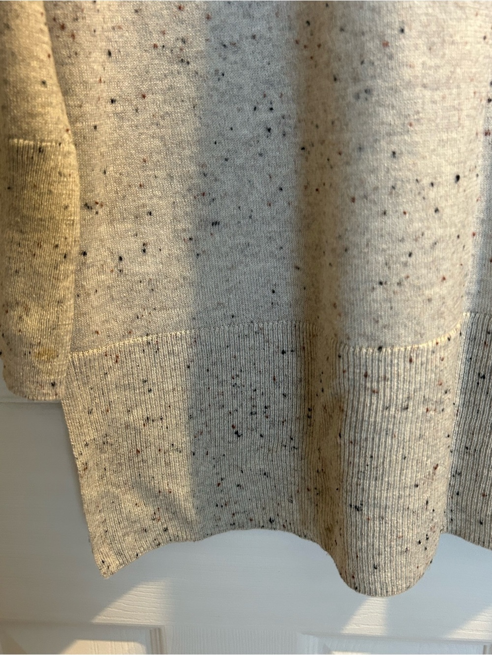 Catherine Malandrino Crewneck Speckled Merino-wool blend Sweater - Cream w/brown - Picture 8 of 13